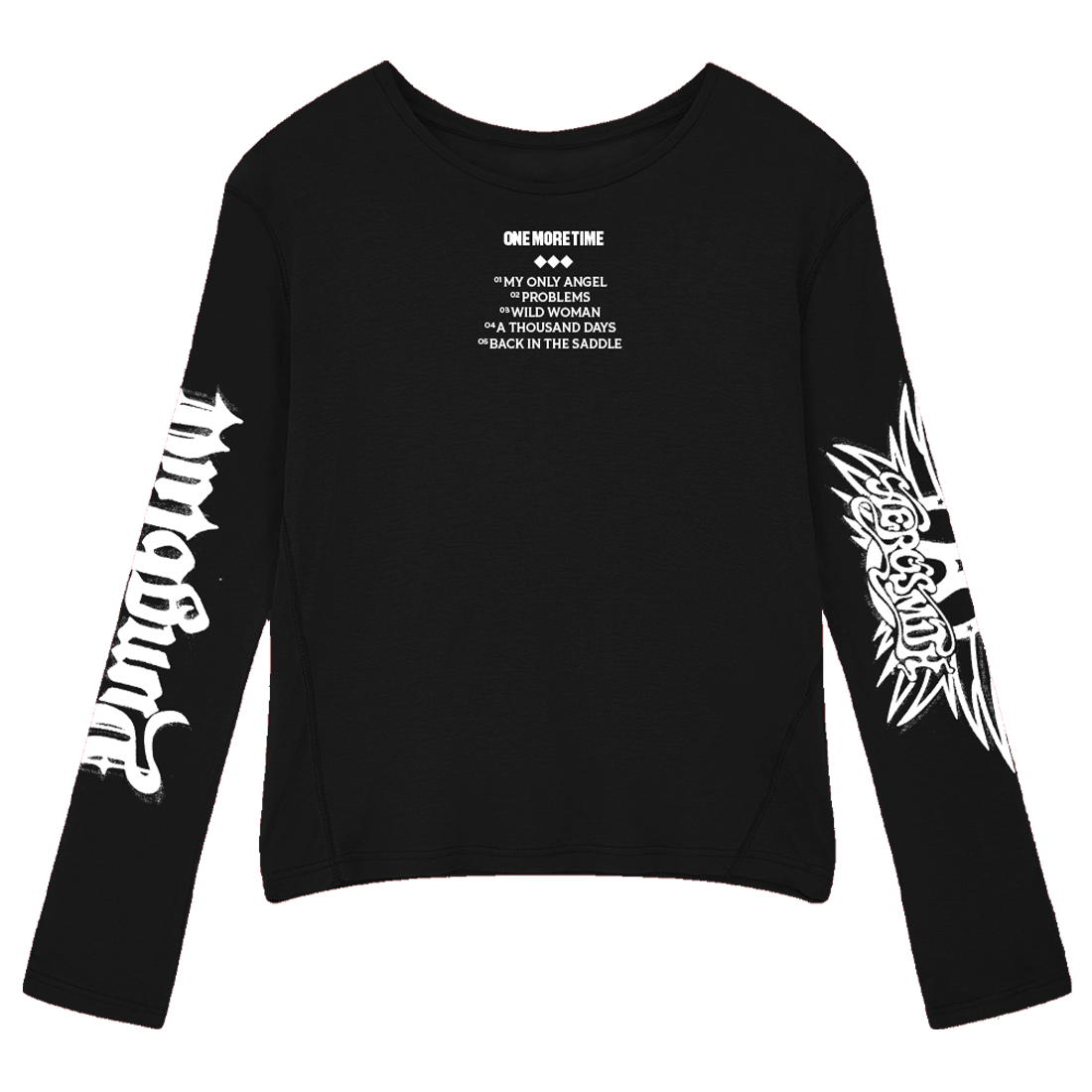 YUNGBLUD - Aerosmith & YUNGBLUD - One More Time Black Longsleeve T-Shirt
