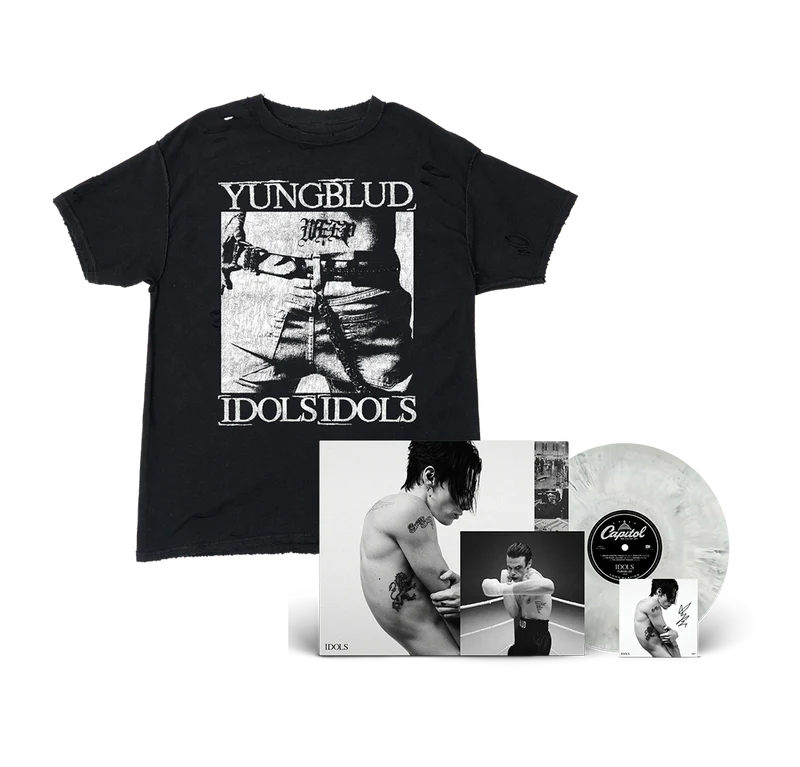 Idols Tattoo T-shirt + “Distant Smoke” Marble Vinyl + Signed Art Card